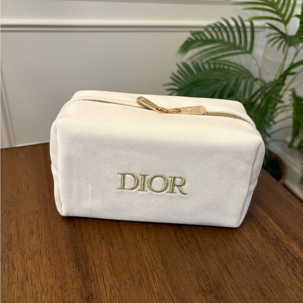 Dior Cosmetic Bag with Gold Accents